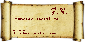 Francsek Marióra névjegykártya